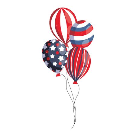 Isolated usa balloons vector designのイラスト素材