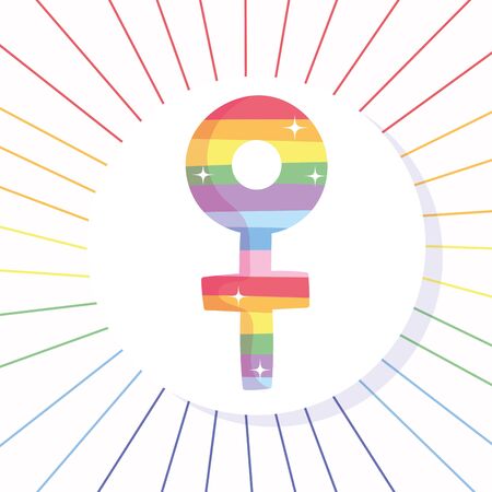 lgtbi female gender with lines design, Happy pride day sexual orientation and identity theme Vector illustrationのイラスト素材