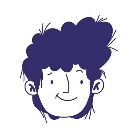 young man face male character cartoom isolated design vector illustrationのイラスト素材