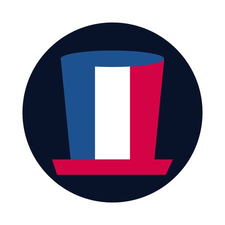 France hat block and flat style icon vector designのイラスト素材
