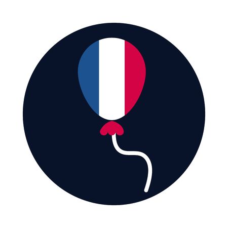 France balloon block and flat style icon vector designのイラスト素材
