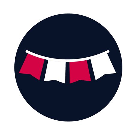 Banner pennant block and flat style icon design, Party celebration and decorative theme Vector illustrationのイラスト素材