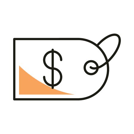 price label line style icon design of Shopping commerce and market theme Vector illustrationのイラスト素材