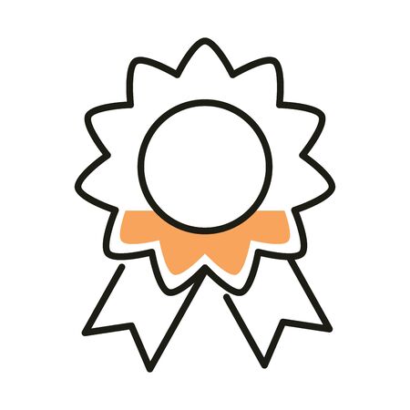 Isolated seal stamp with ribbon line style icon vector designのイラスト素材