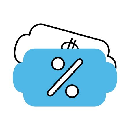 discount percentage mobile marketing and e-commerce vector illustration line and fill style iconのイラスト素材