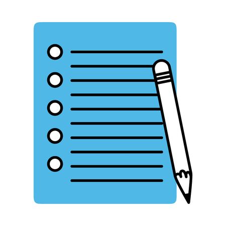 paper pencil ordering marketing and e-commerce vector illustration line and fill style iconのイラスト素材