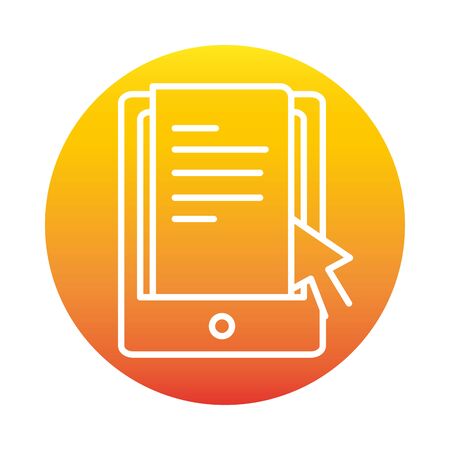 smartphone document click online education and development elearning gradient style icon vector illustrationのイラスト素材