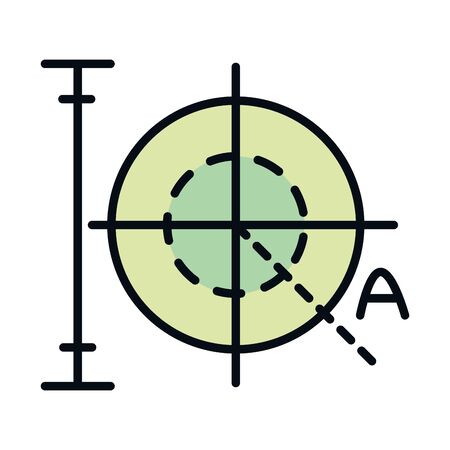 math education school science trigonometry diagram line and fill style icon vector illustrationのイラスト素材