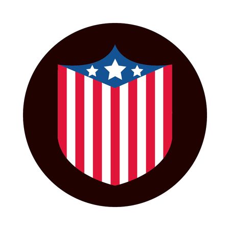 4th of july independence day, american flag national patriotic label block and flat style iconのイラスト素材