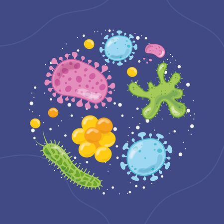 infectious virus coronavirus germs protists microbes pandemic pathogenのイラスト素材