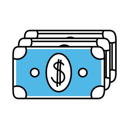 money banknote mobile marketing and e-commerce vector illustration line and fill style iconのイラスト素材