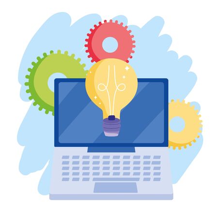 online payment, laptop solution creativity, ecommerce market shopping, mobile app vector illustrationのイラスト素材