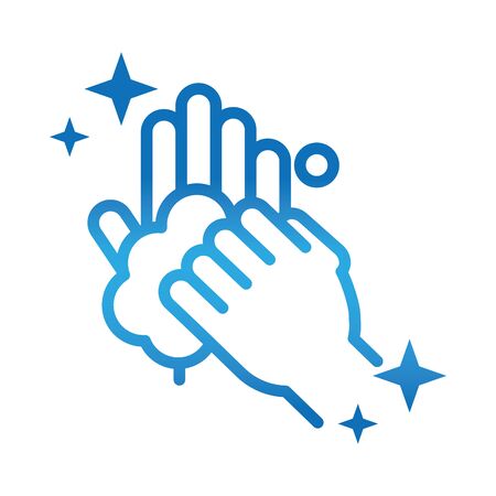 personal hand hygiene, scrub fingers, disease prevention and health care gradient style icon vector illustrationのイラスト素材