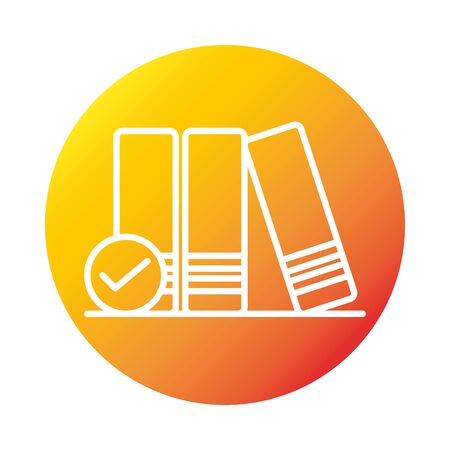 books check mark online education and development elearning gradient style icon vector illustrationのイラスト素材