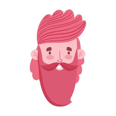 male face beard character portrait man isoated design icon vector illustrationのイラスト素材