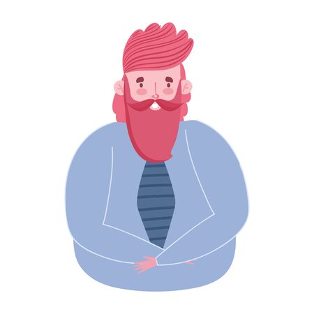 man character male avatar portrait cartoon isolated icon design vector illustrationのイラスト素材
