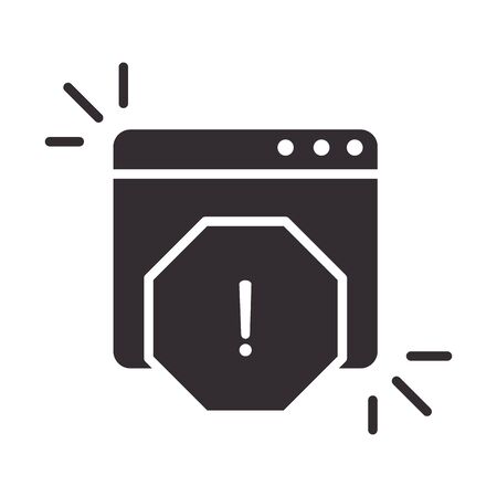 alert icon, information attention danger exclamation mark precaution information silhouette style design vector illustrationのイラスト素材