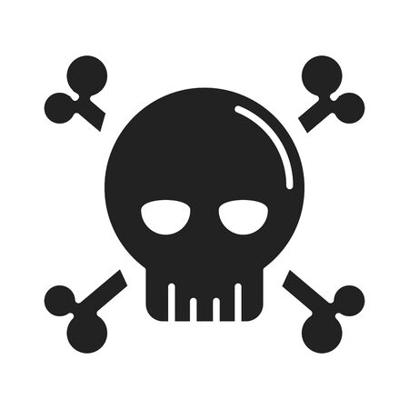cyber security and information or network protection danger caution silhouette style icon vector illustrationのイラスト素材