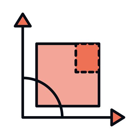 math education school science angle square line and fill style icon vector illustrationのイラスト素材