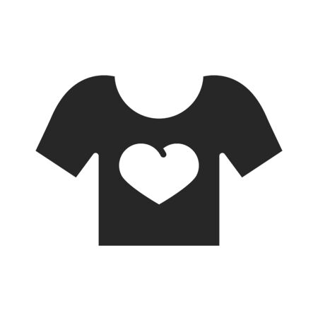 donation charity volunteering social tshirt heart printed silhouette style icon vector illustrationのイラスト素材