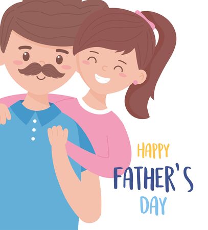 Father with daughter design, Fathers day celebration and love theme Vector illustrationのイラスト素材