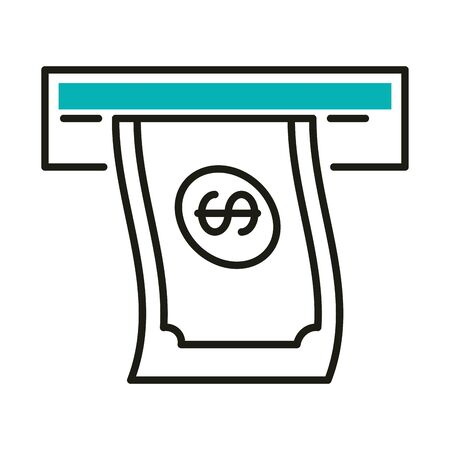 bill line style icon of money financial banking commerce and market theme Vector illustrationのイラスト素材