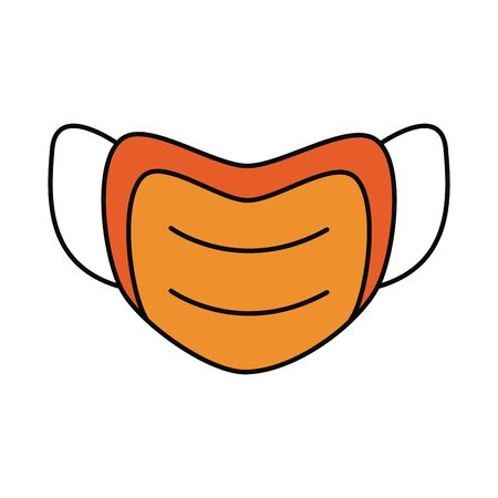 medical mask protection, covid 19 coronavirus prevention spread outbreak disease pandemic flat style icon vector illustrationのイラスト素材