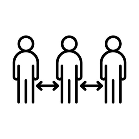 covid 19 coronavirus social distancing prevention, steps to protect yourself, outbreak spreading vector illustration line style iconのイラスト素材