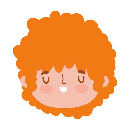 cute little boy face character cartoon isolated design icon vector illustrationのイラスト素材