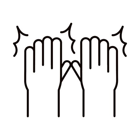 covid 19 coronavirus prevention, pain in hands, spread outbreak pandemic line style icon vector illustrationのイラスト素材