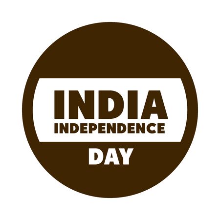 happy independence day india, label with flag national patriotic vector illustration silhouette style iconのイラスト素材