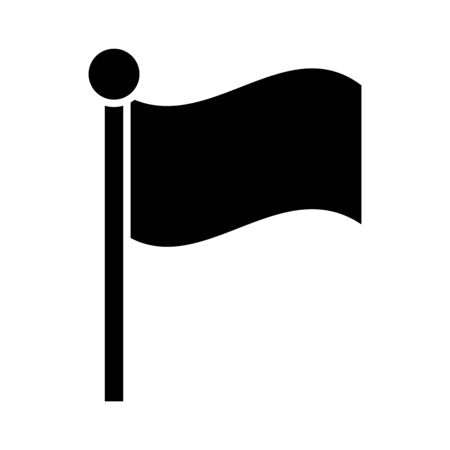 flag in pole insignia silhouette style icon vector illustrationのイラスト素材