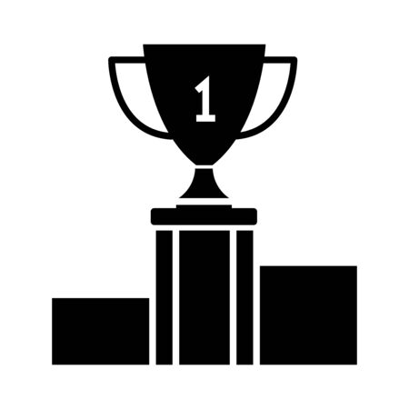 basketball game, championship trophy recreation sport silhouette style icon vector illustrationのイラスト素材