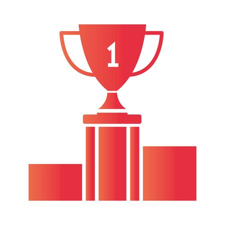 basketball game, championship trophy recreation sport gradient style icon vector illustrationのイラスト素材