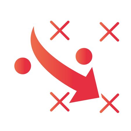 basketball strategy with game tactic recreation sport gradient style icon vector illustrationのイラスト素材