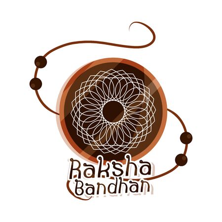raksha bandhan, traditional bracelet of love brothers and sisters indian festival vector illustrationのイラスト素材