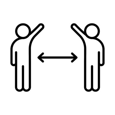 covid 19 coronavirus social distancing, preventing a sharp peak of infections, outbreak spreading vector illustration line style iconのイラスト素材