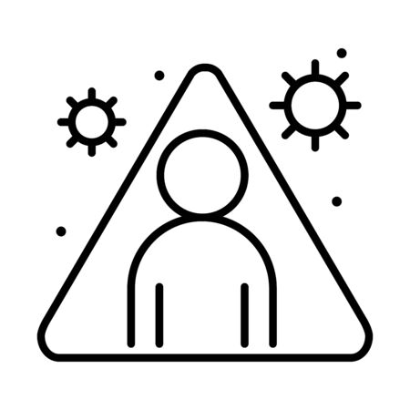 covid 19 coronavirus social distancing prevention, protection tips, outbreak spreading vector illustration line style iconのイラスト素材