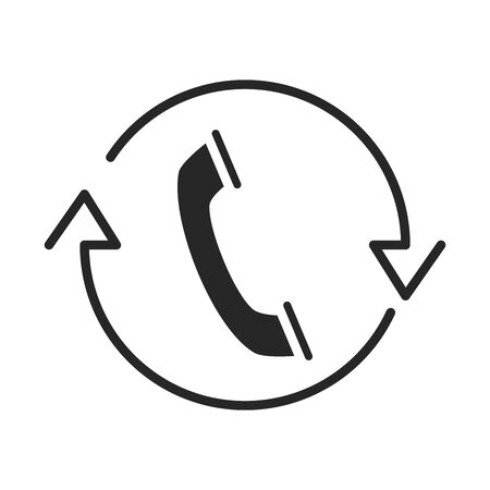 phone call center service helpline silhouette style icon vector illustrationのイラスト素材