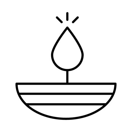 burning candle religious eid mubarak islamic religious celebration vector illustration line style iconのイラスト素材