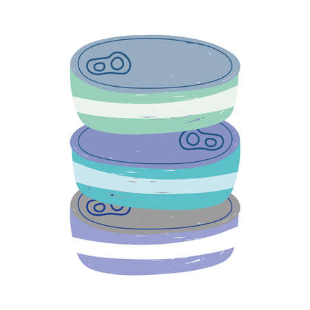 canned fish stacked isolated icon design white background vector illustrationのイラスト素材