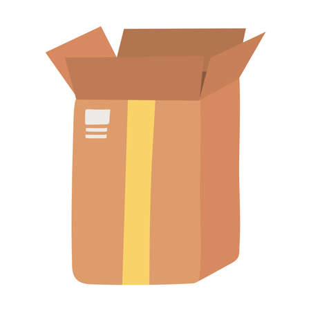 open delivery cardboard box fragile isolated design icon vector illustrationのイラスト素材