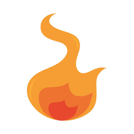 fire flame burning hot glow flat design icon white background vector illustrationのイラスト素材