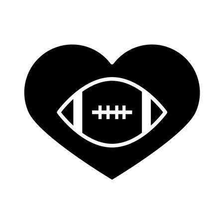 american football love game sport professional and recreational silhouette design icon vector illustrationのイラスト素材