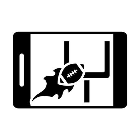 american football online smartphone game sport professional and recreational silhouette design icon vector illustrationのイラスト素材