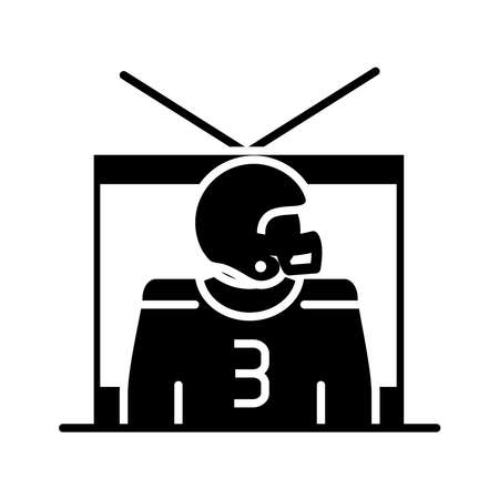 american football tv prgram game sport professional and recreational silhouette design icon vector illustrationのイラスト素材