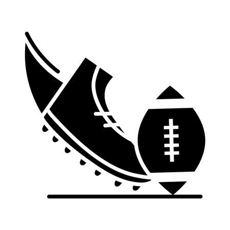 american football boot and ball game sport professional and recreational silhouette design icon vector illustrationのイラスト素材
