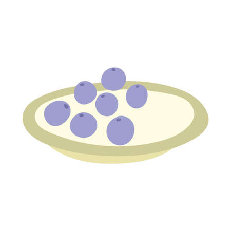 fresh fruits in dish foood isolated design icon white background vector illustrationのイラスト素材