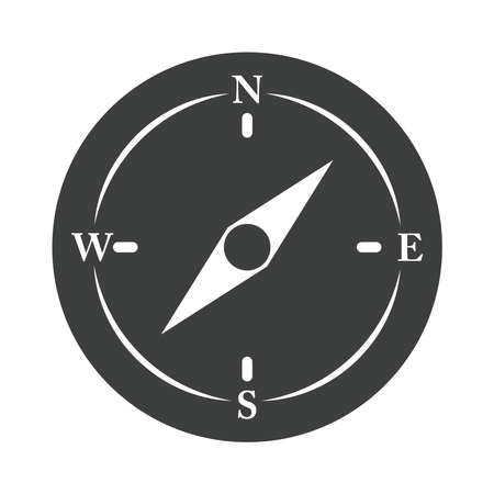 compass rose navigation adventure journey equipment vector illustration silhouette design iconのイラスト素材