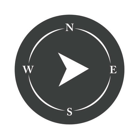 compass rose navigation cartography arrow pointing equipment vector illustration silhouette design iconのイラスト素材